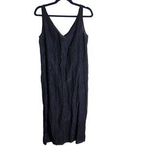 MAG Black Beaded Crinkle Dress Size 12